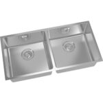 Käsitsi valmistatud topeltvalamu 865x430x200mm roostevabast terasest R20 pealmine/montaaživaba paigaldus | Adexa 204040D