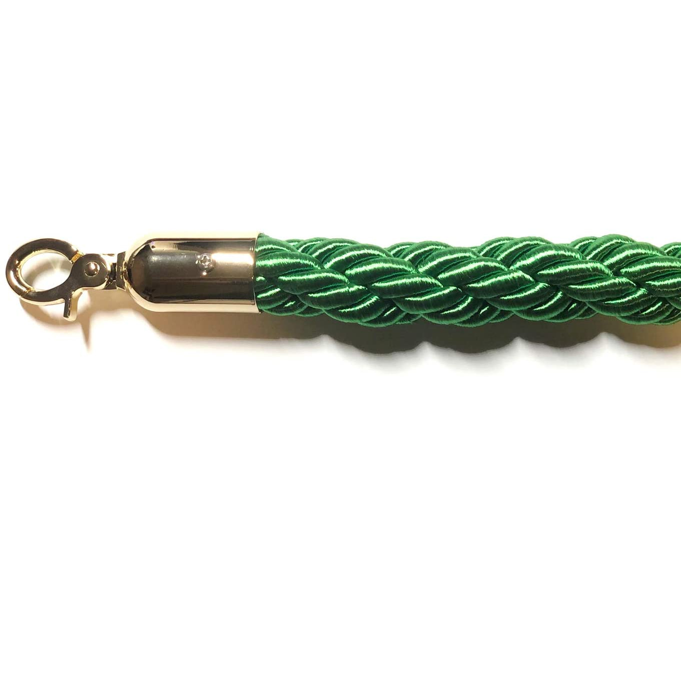 Roheline punutud piirdepael kuldsete otstega 1 Roheline punutud piirdepael kuldsete otstega 1,5m | Adexa BR01GG - Image 1