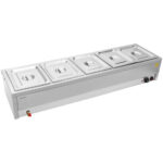 Bain Marie 5xGN1/2 anumad ja kaaned äravoolukraaniga | Adexa BR14045 - Image 7
