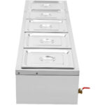 Bain Marie 5xGN1/2 anumad ja kaaned äravoolukraaniga | Adexa BR14045 - Image 8