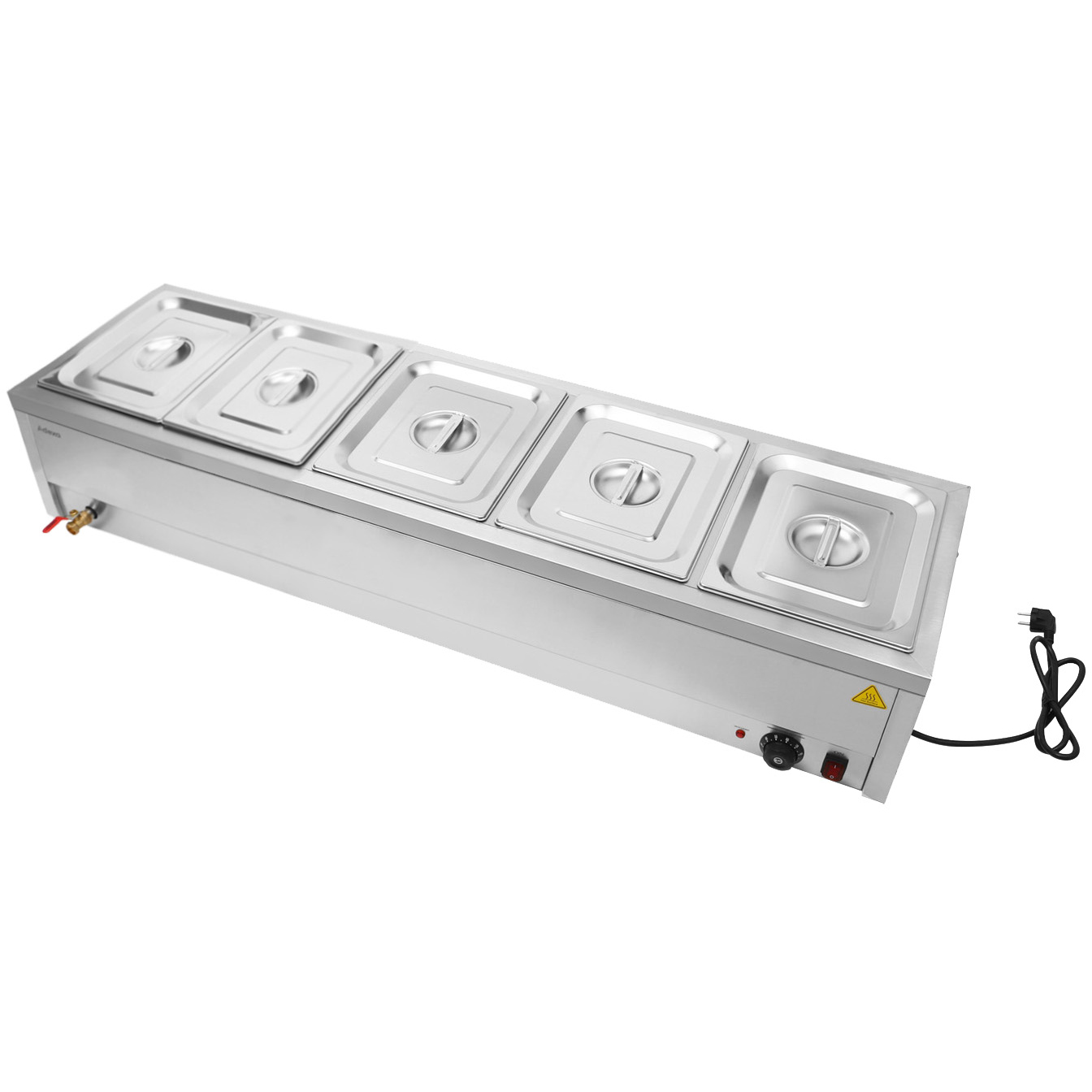 Bain Marie 5xGN1/2 anumad ja kaaned äravoolukraaniga | Adexa BR14045 Bain Marie 5xGN1/2 anumad ja kaaned äravoolukraaniga | Adexa BR14045 - Image 1