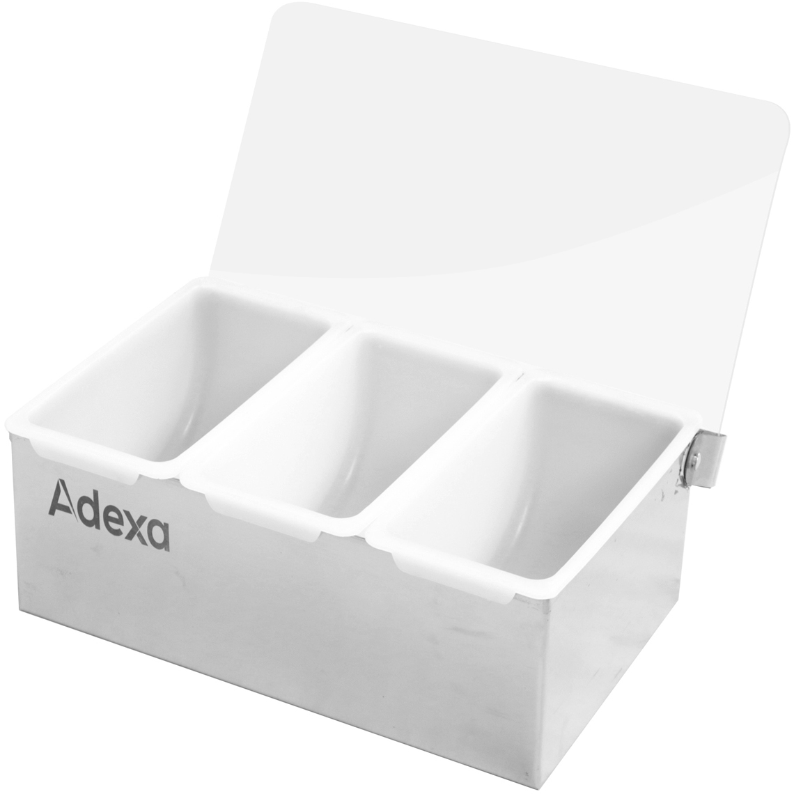 Garneeringu karp / Kastme anum Kaane ja 3 Osaga Roostevaba Teras ja Plastik | Adexa CHB03 Garneeringu karp / Kastme anum Kaane ja 3 Osaga Roostevaba Teras ja Plastik | Adexa CHB03 - Image 1