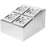 Maitseainehoidja, Sisaldab 4Xgn1/6-150Mm Kaantega Konteinereid, Roostevaba Teras | Adexa Chd04Bd