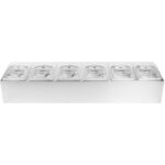 maitselisandite hoidik, mis sisaldab 6xGN1/6-100 mm pannid ja klapitavad kaaned | Adexa CHD06APCFL - Image 2