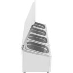 Lauanõude hoidik kaanega, sisaldab 4xGN1/4-100mm mahutit roostevabast terasest | Adexa CHE04AFL - Image 4