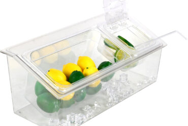 Jahutatav Kastmehoidja, mis sisaldab 1xGN1/3+1xGN1/6-100mm anumaid kaantega Plastik | Adexa CHP06B3