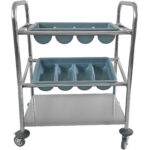 Söögiriistade  käru, 2 tasandit, alumine riiul, 570x350x860mm | Adexa CTT2 - Image 2