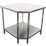 Töölaud Nurgamoodul Roostevaba Teras 900X900X700X700X900Mm Alumine Riiul | Adexa Cwt1070R