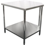 Roostevabast terasest nurgatöölaud pritsmekaitsega 900x900x700x700x900mm | Adexa CWTB1070SB - Image 2