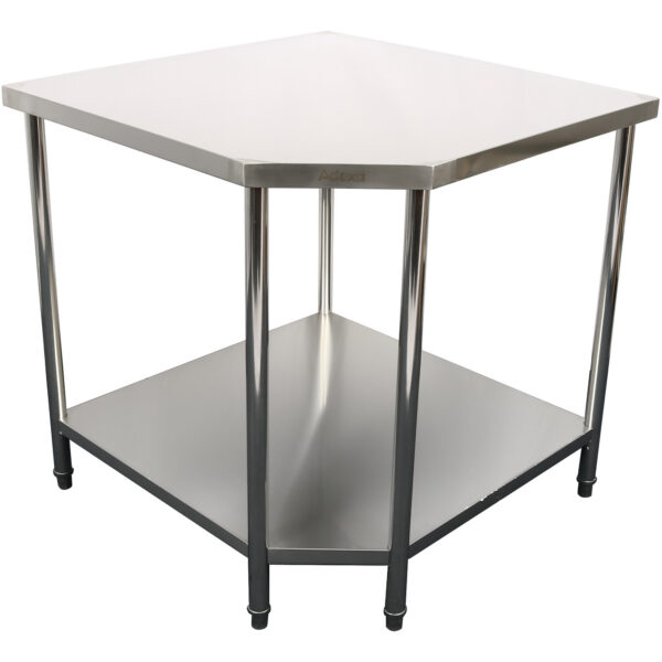 Töölaud Nurgamoodul Roostevaba Teras 900X900X700X700X900Mm Alumine Riiul | Adexa Cwt1070R