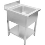 Kaubanduslik valamu roostevabast terasest 600x700x900mm 1 kauss pritsmekaitsega | Adexa YLS67BM1