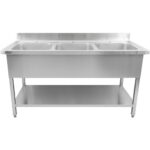 Valamu Roostevabast Terasest 1800X700X900Mm 3 Kaussi, Pritsmekaitse | Adexa Dsa345 - Image 2