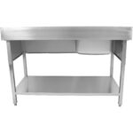 Kaubanduslik valamu Roostevaba teras 1200x600x900mm 1 kauss vasakul pritsmekaitsega | Adexa YLS126BL1 - Image 5