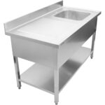 Valamu roostevabast terasest 1000x700x900mm 1 kauss paremal Splashback | Adexa YLS107BR1 - Image 2