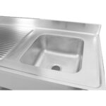 Valamu roostevabast terasest 1000x700x900mm 1 kauss paremal Splashback | Adexa YLS107BR1 - Image 3