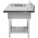 Valamu nõudepesumasinatele, 1 Vasak valamu, alumine riiul pritsmekaitse, 1200x700x927mm | Adexa DSB1270L - Image 3