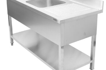 Kahene Valamu Roostevabast Terasest 1800X600X950Mm 2 Kaussi Vasakul Pritsmekaitsega | Adexa Dsd1860L