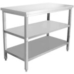 Töölaud Roostevaba teras 3 tasandit nelikantjalad 1200x700x900mm | Adexa DW3T12070