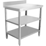 Töölaud, Roostevaba Teras, 3 Astet, Pritsmekaitse, Kandilised Jalad, 1000X600X900Mm | Adexa Dw3T10060B