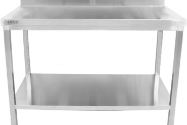 Premium Töölaud, Roostevaba Teras, Alumine Riiul, Pritsmekaitse 1000X700X900/1000Mm | Adexa Dwt10070