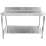 Premium Töölaud Roostevabast Terasest Alumine Riiul Tagaserv 1200X700X900/1000Mm | Adexa Dwt12070