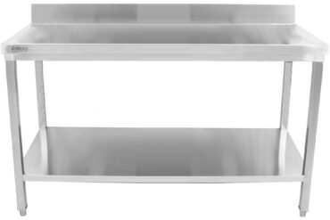 Premium Töölaud Roostevaba Teras Alumine Riiul Pritsmekaitse  600X600X850Mm | Adexa Hwt60604