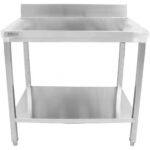 Premium Töölaud Roostevaba Teras Alumine Riiul Pritsmekaitse 800X700X900/1000Mm | Adexa Dwt8070