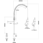 Eelloputusdush, tööpinnale paigaldatav, kõrgus 600 mm, roostevaba teras | Adexa EQ7803A - Image 2