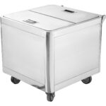 Kuivainete konteiner käru roostevaba teras 600x600x600mm | Adexa FT6060S
