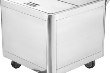 Kuivainete konteiner käru roostevaba teras 600x600x600mm | Adexa FT6060S