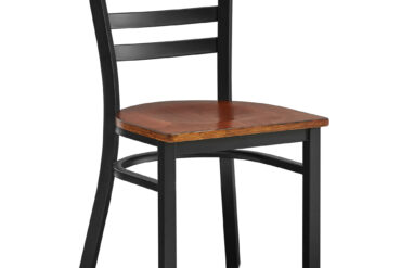 Must terasest tool pähklipuidust istme ja musta seljatoega | Adexa GS694WSBB