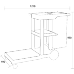 Professionaalne Koristuskäru 1210x490x990mm | Adexa GX33G - Image 2