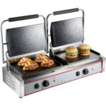 Twin XL Panini kontaktgrill Sile 4,4 kW kahe tsooniga | Adexa HEG813EB