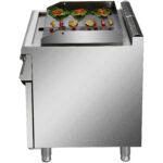 Professionaalne Elektriline Plaatgrill Aluskapiga 9kW Sile/Rihveldatud 700mm Sügav | Adexa HER706A - Image 3