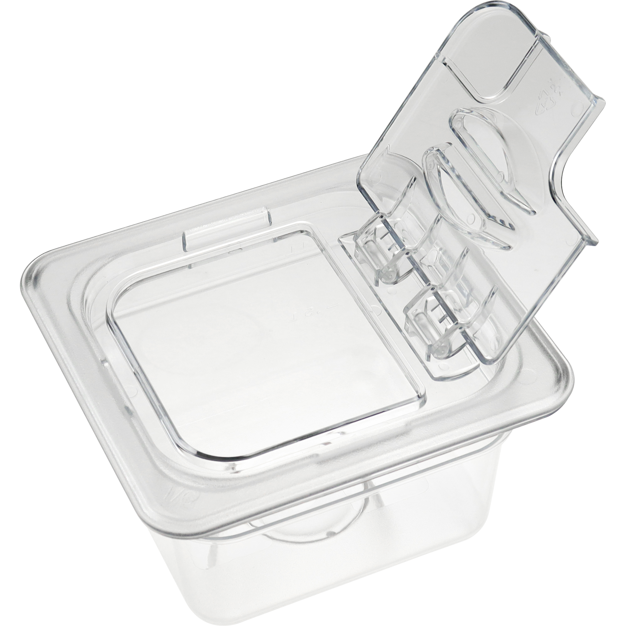 Polükarbonaadist GN-nõu Mahuti Kaas Klapikaanega GN1/6 | Adexa P816LF Polükarbonaadist GN-nõu Mahuti Kaas Klapikaanega GN1/6 | Adexa P816LF - Image 1