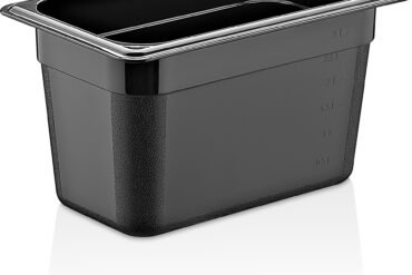 Polükarbonaadist gastronoom-nõu GN1/4, sügavus 150 mm, must | Adexa PB8146