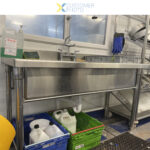 Potipesuvalamu Roostevaba Teras 1-Kausiga Pritsmekaitsega 1500X700X900Mm Ümarad Jalad | Adexa Psr15070 - Image 7