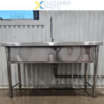 Potipesuvalamu Roostevaba Teras 1-Kausiga Pritsmekaitsega 1500X700X900Mm Ümarad Jalad | Adexa Psr15070 - Image 6