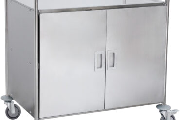 Serveerimis-/Teenindus-/Koristuskäru Kapiga Ja Ustega, Roostevaba Teras, 3 Tasapinda, 860X540X940 Mm | Adexa Rst3Ad