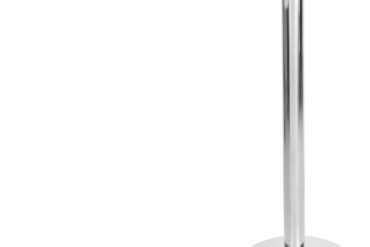 Hõbedane piirdepost musta sissetõmmatava lindiga 2m | Adexa SBP01B