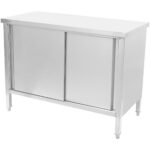 Tööpind põrandakapiga kapp lükandustega Roostevaba teras 1500x700x850mm | Adexa SCP701502S - Image 3