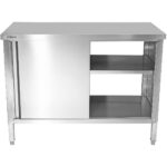 Tööpind põrandakapiga kapp lükandustega Roostevaba teras 1500x700x850mm | Adexa SCP701502S