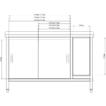 Põrandakapp paremal pool prügikast 1600x700x900mm | Adexa SCP70160BRBR - Image 4