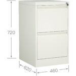 Professionaalne metallist kapp 2 sahtliga 460x620x720mm Valge | Adexa SEDA2W - Image 2