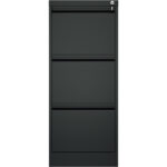 Professionaalne metallist kaustakapp, 3 sahtlit, 460x620x1025mm, must | Adexa SEDA3B - Image 4