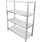 Professionaalne riiuliüksus roostevaba teras 1200x400x1500mm 4 riiulit | Adexa SSB12040