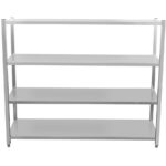 Professionaalne riiuliüksus, roostevaba teras, 1500x400x1500mm, 4 riiulit | Adexa SSB15040 - Image 3