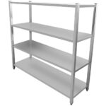 Professionaalne riiuliüksus, roostevaba teras, 1500x400x1500mm, 4 riiulit | Adexa SSB15040