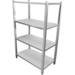 Professionaalne riiul Roostevaba teras 1000x400x1500mm 4 riiulit | Adexa SSB10040