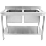 Valamu Roostevabast Terasest 1200X600X900Mm 2 Kaussi Pritsmekaitsega | Adexa Std245A - Image 2